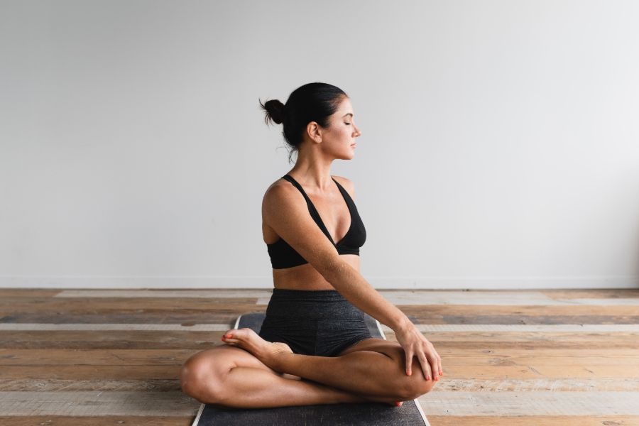 Women practicing yoga